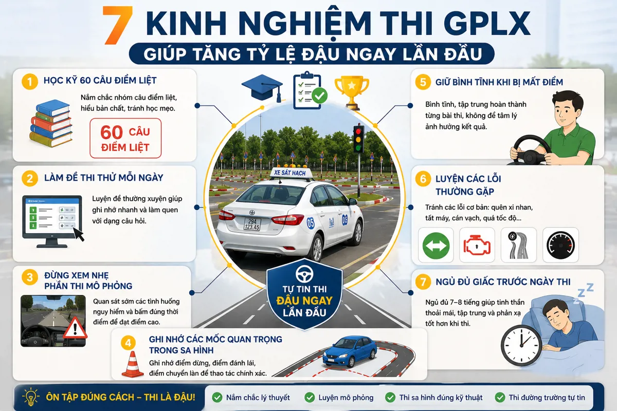 Kinh nghiệm thi GPLX gi&uacute;p tăng tỷ lệ đậu ngay lần đầu ti&ecirc;n